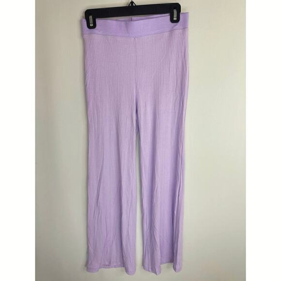 Jonathan Simkhai Celia Ribbed Knit Wide Leg Pants in Lavender SMALL‎ NWT - Picture 3 of 13